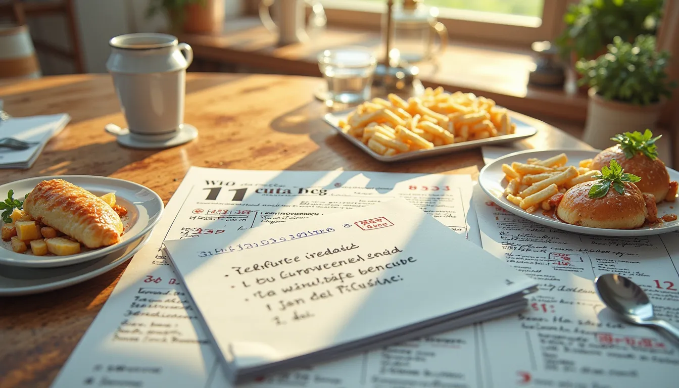 Bunte Briefumschläge mit Beschriftungen wie Miete, Essen, Urlaub